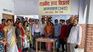 Photo of राज्य शिक्षक पुरुस्कार के लिए नामित होने पर गांव आसलवास में प्राचार्या का सम्मान